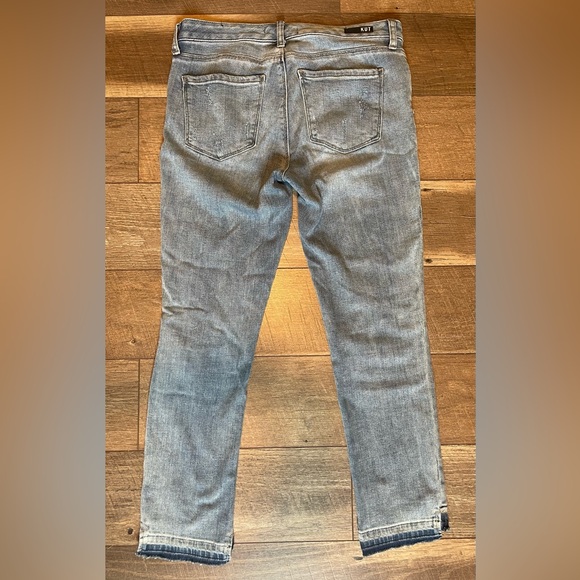 NWOT Kut from the Kloth Distressed Reese Ankle Straight Let Raw Hem Jeans Sz 4 - Picture 2 of 15